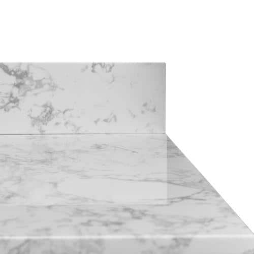 43 in. W x 4 in. H x 0.7 in. D Cultured Engineered Stone Vanity Backsplash in Carrara White
