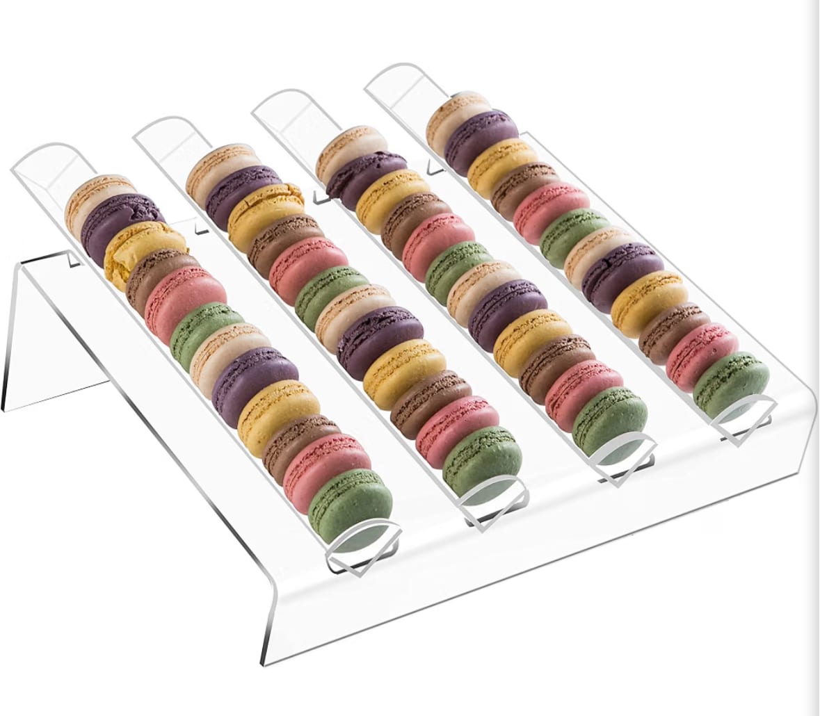 BLBYHO Acrylic Macaron Display Stand with 4 Inserts