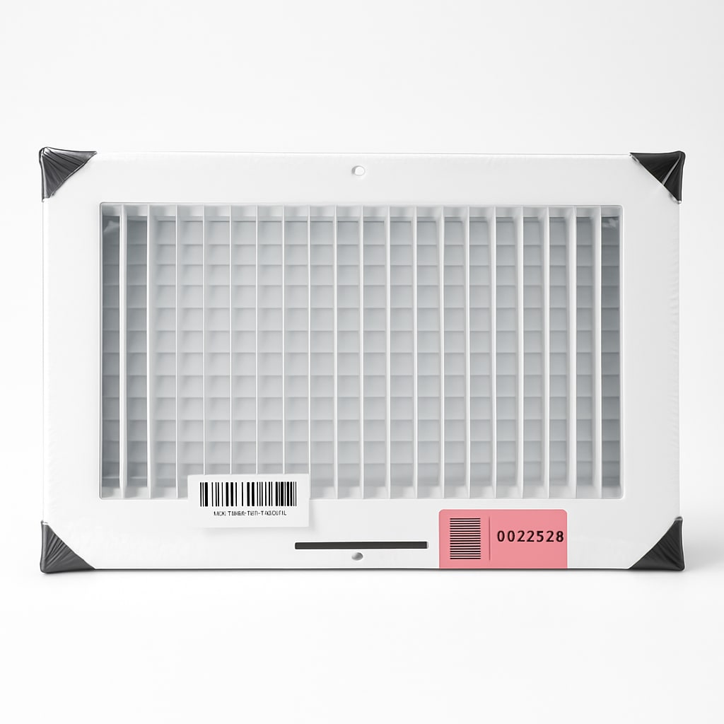 Sidewall/Ceiling Register: Ceiling/Wall, 9 3/4 in H, 15 3/4 in W, Louvered, Powder Coated, White