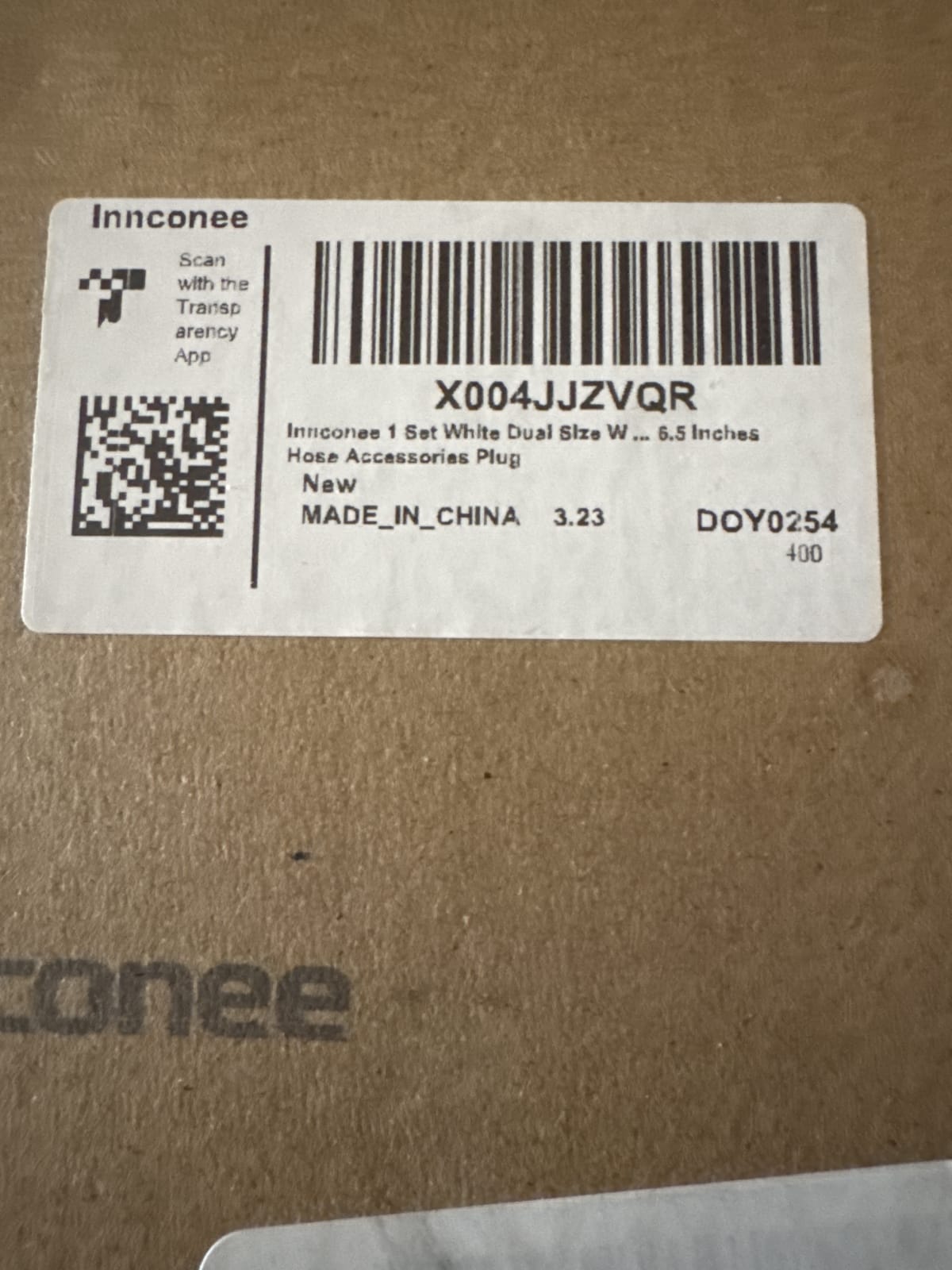 Innconee Dual Size Hose Accessories Plug - White, 6.5 Inches