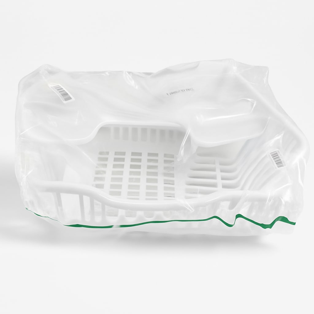 White Plastic Dish Rack with Cutlery Holder