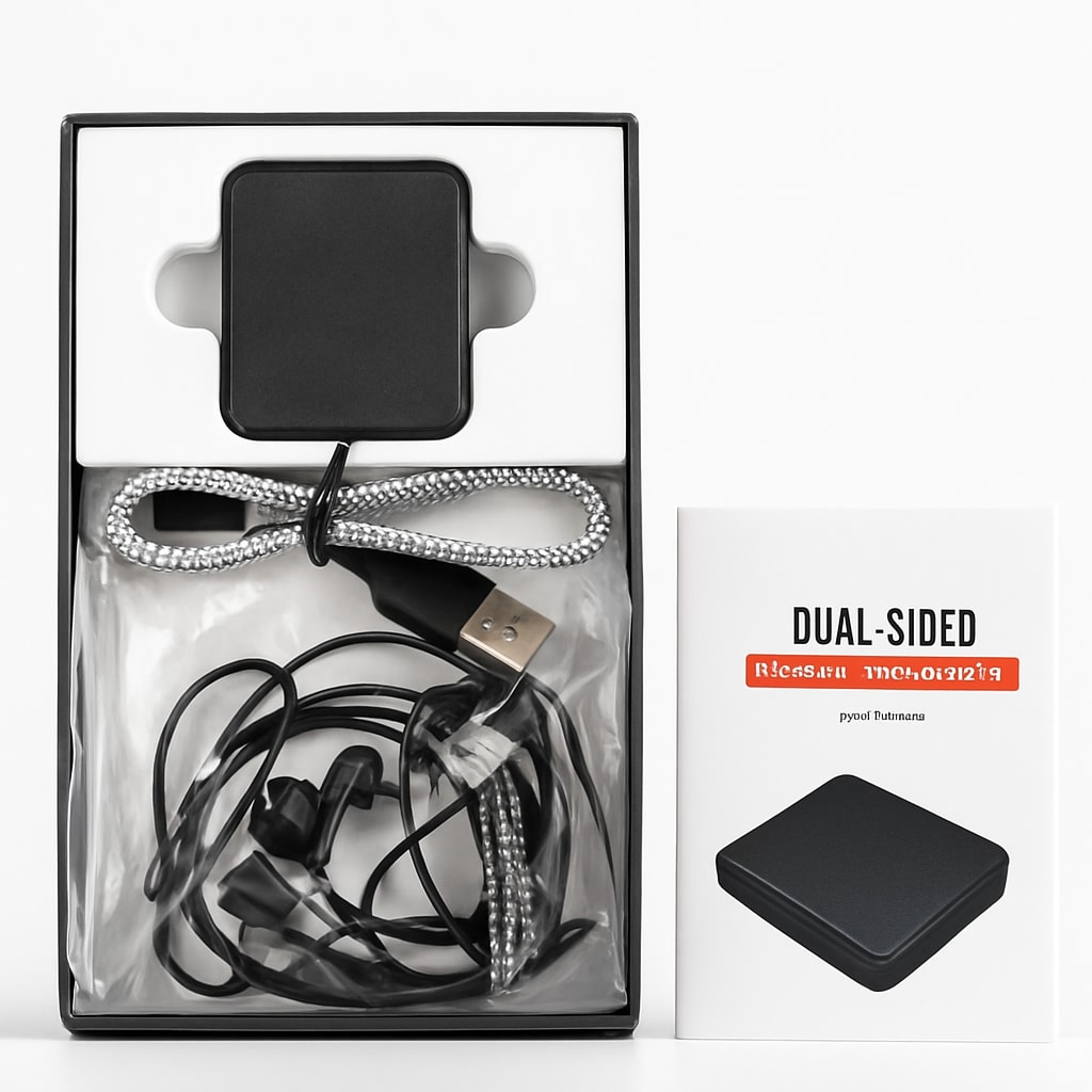 Dual-Sided Magnetic Voice Recorder with USB and Earbuds