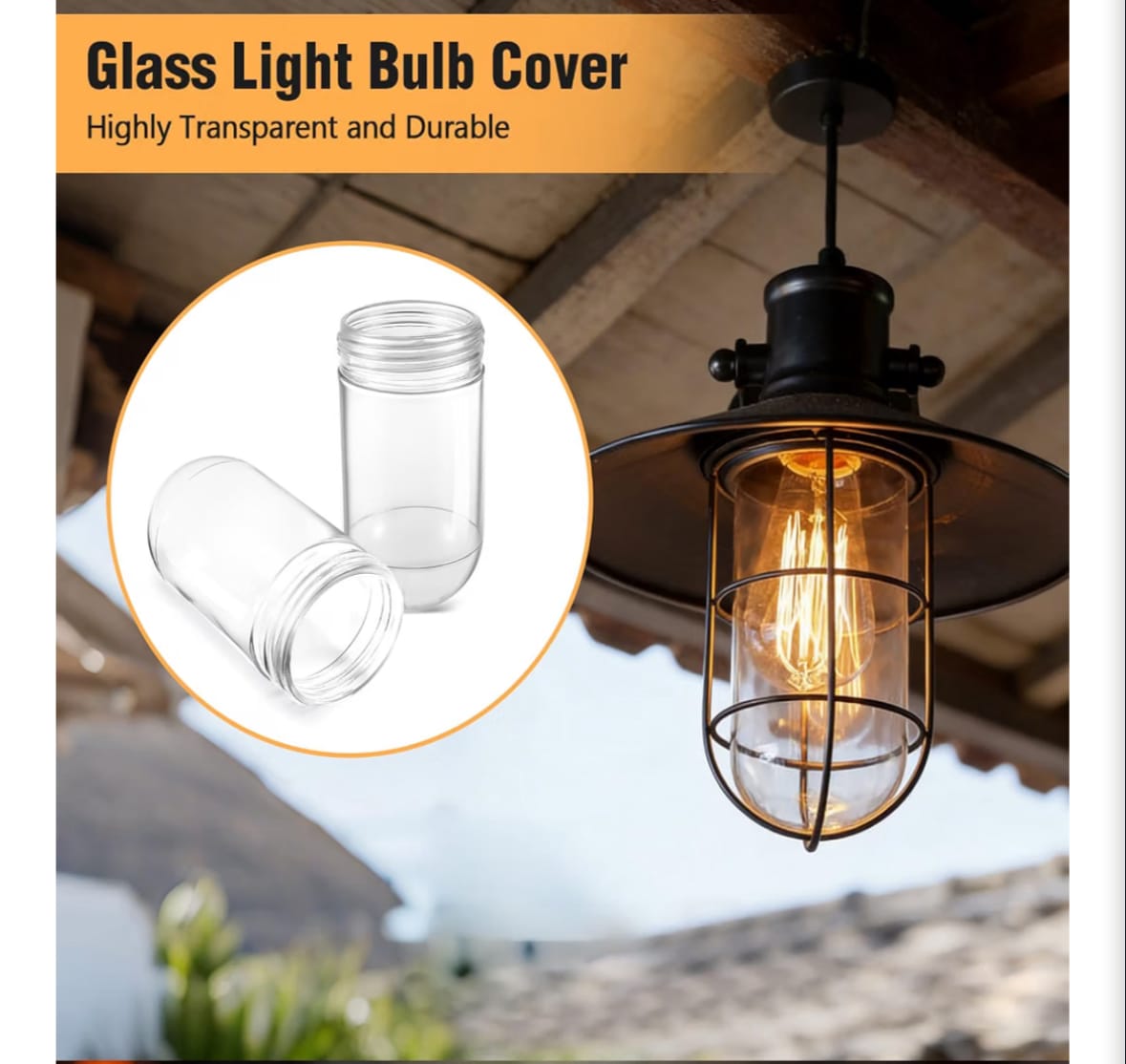 L10-X007 Glass Light Bulb Cover Replacement for Walk in Refrigerators,Glass Light Bulb Fixtures Cover 31900 for Kitchen Hood Garage Outdoor 