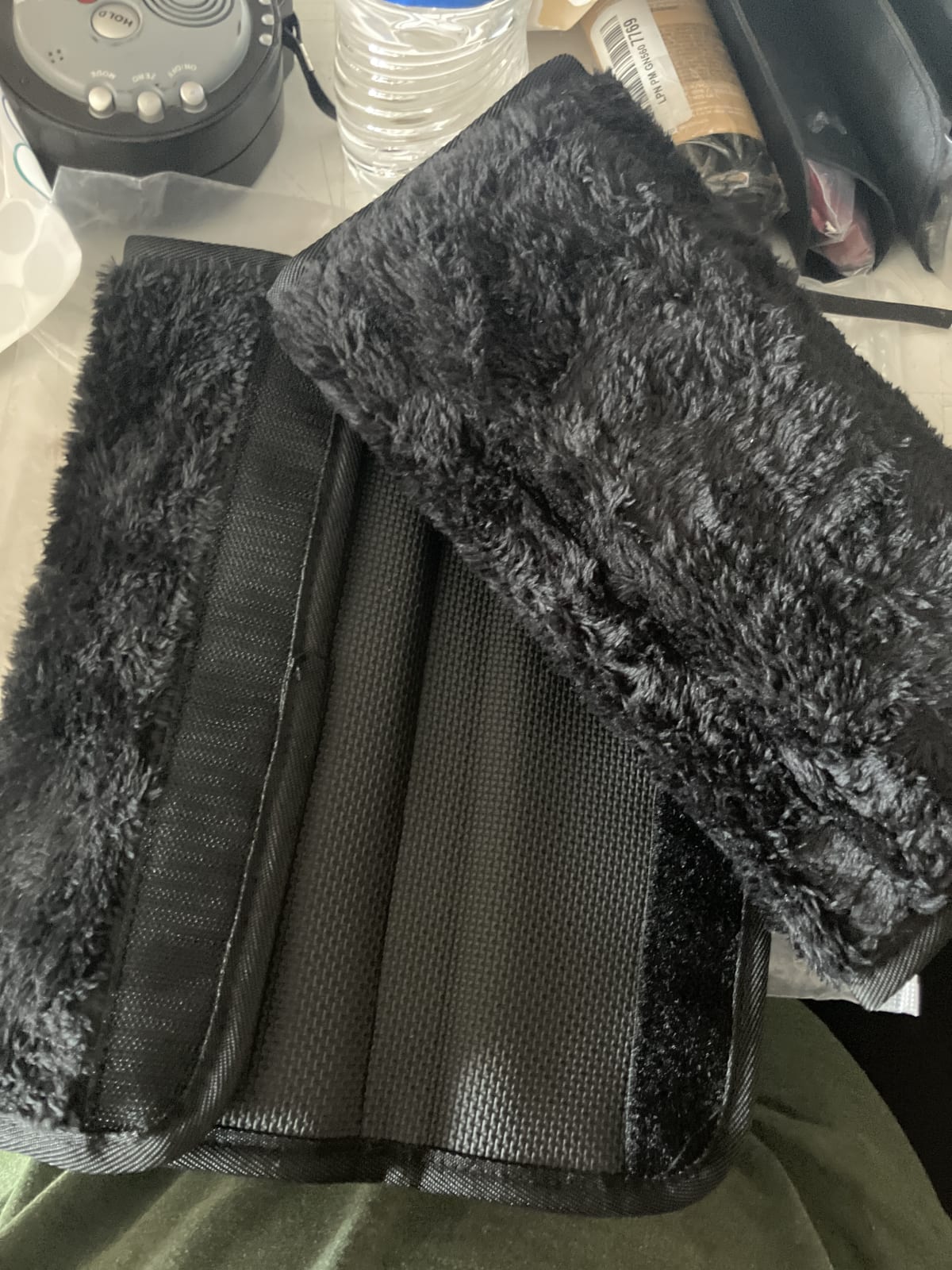Black Plush Seatbelt Shoulder Covers