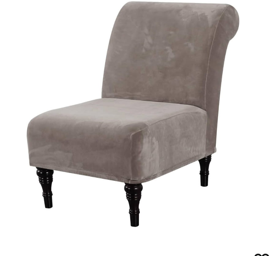 H.VERSAILTEX Armless Accent Chair Covers Thick Velvet Armless Chair Slipcovers High Stretch Chair Covers for Living Room Hotel Machine Washa