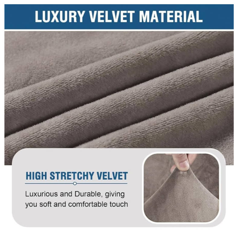H.VERSAILTEX Armless Accent Chair Covers Thick Velvet Armless Chair Slipcovers High Stretch Chair Covers for Living Room Hotel Machine Washa
