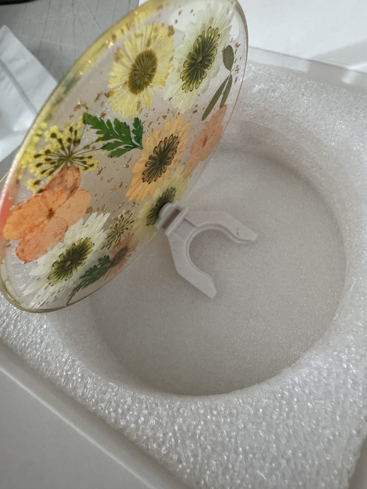 Glooglitter Pressed Flower Resin LED Accent Light with Base