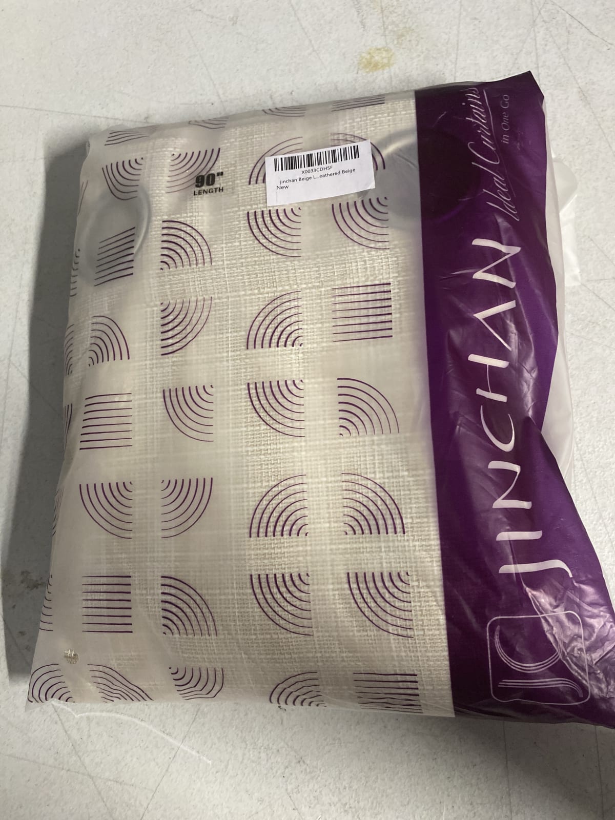 Jinchan Beige Curtain 90" Length