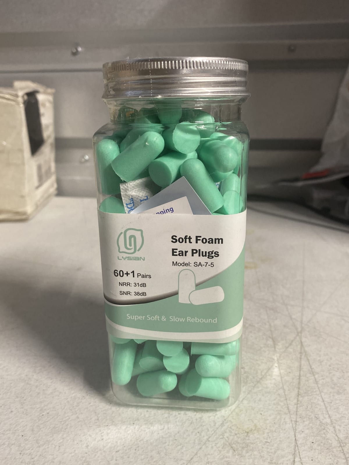 Lysian Soft Foam Ear Plugs - 60+1 Pairs, Model SA-7-5
