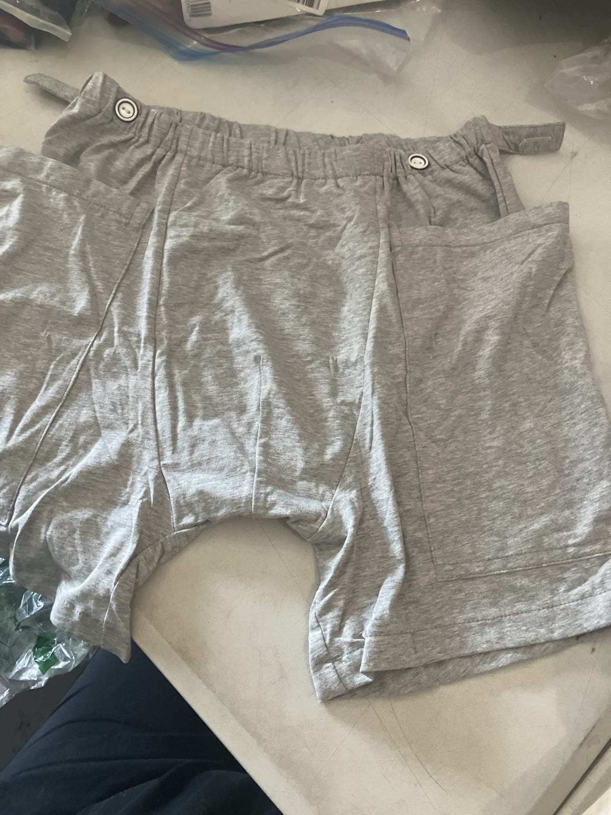 Grey Casual Shorts with Adjustable Waistband