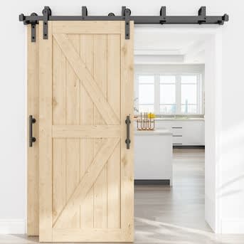 WINSOON Sliding Barn Door Hardware Kit - Black