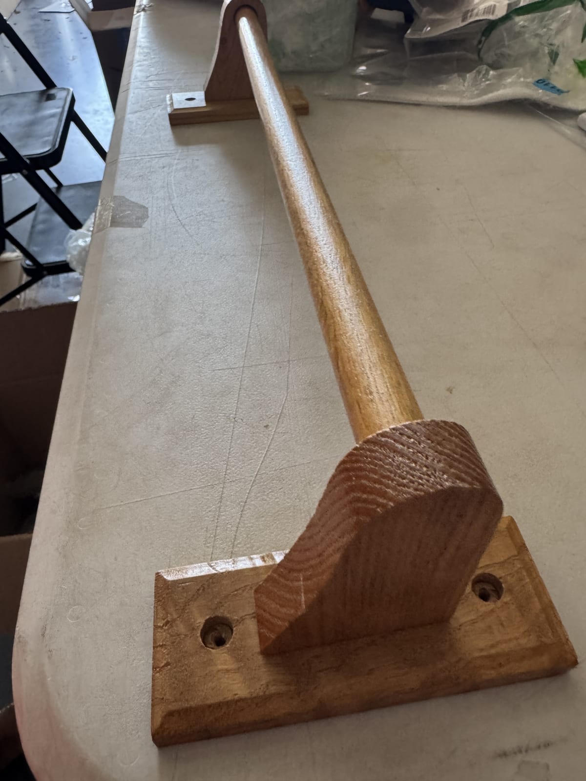 18in Wooden Towel Bar with Mounting Brackets
