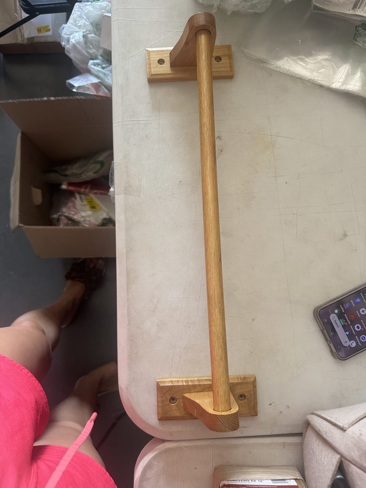 18in Wooden Towel Bar with Mounting Brackets