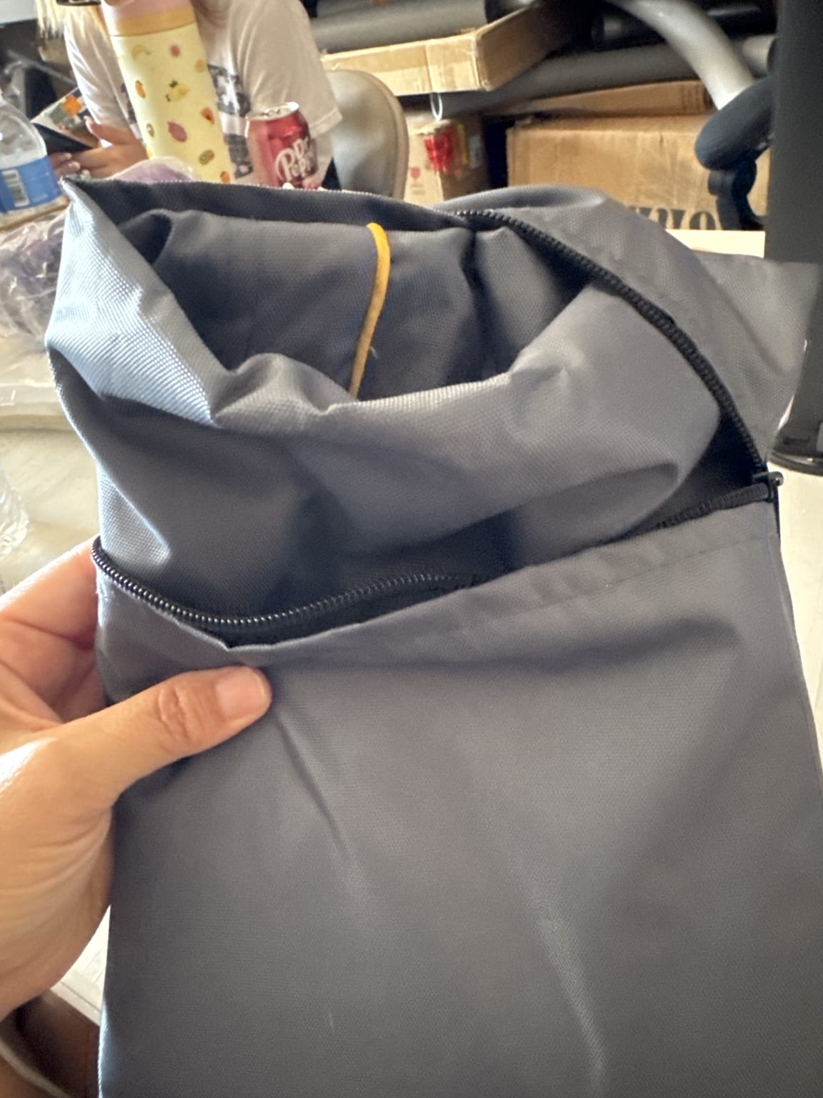 Large Waterproof PVC Storage & Carry Bag with Full-Length Zipper – 37” x 21” Gray