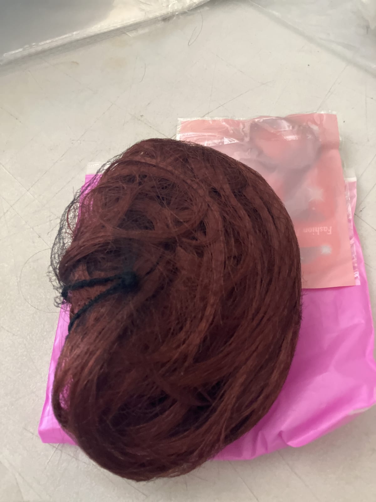 Short Messy Bun Red Synthetic Hair Piece