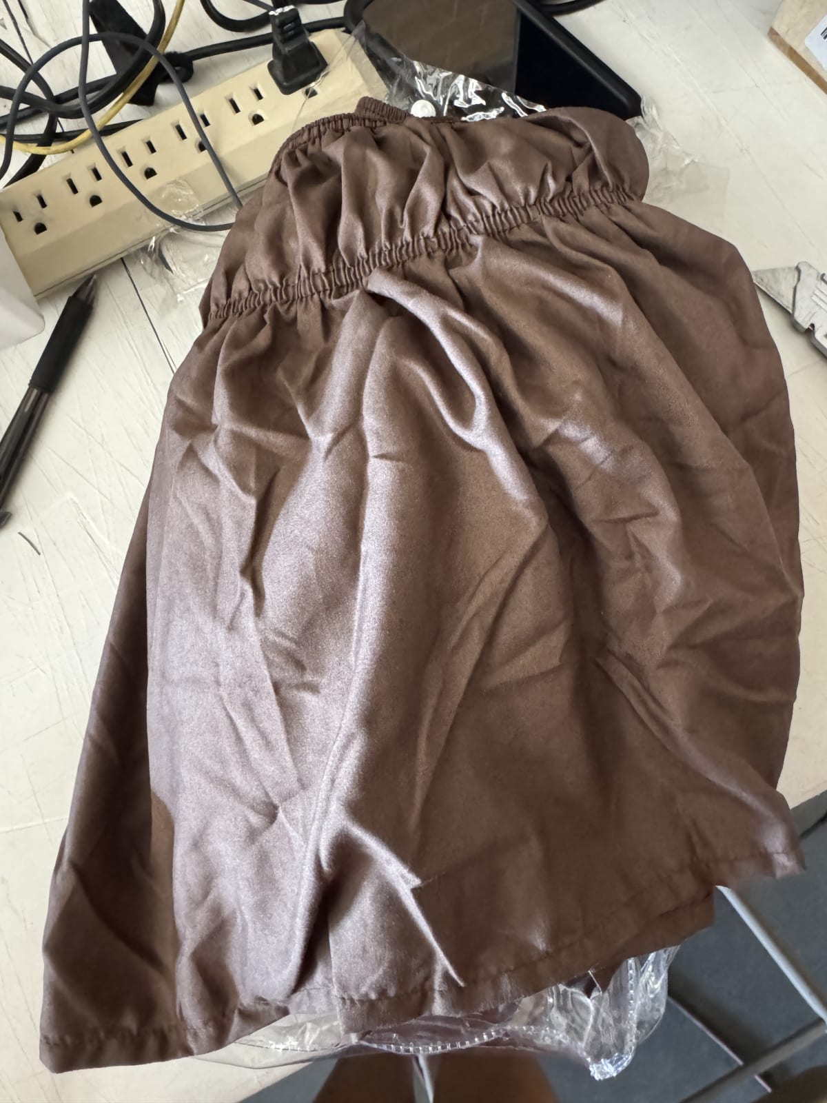 MEILA Ruffled Bed Skirt - 14" Twin/Full - Brown Polyester