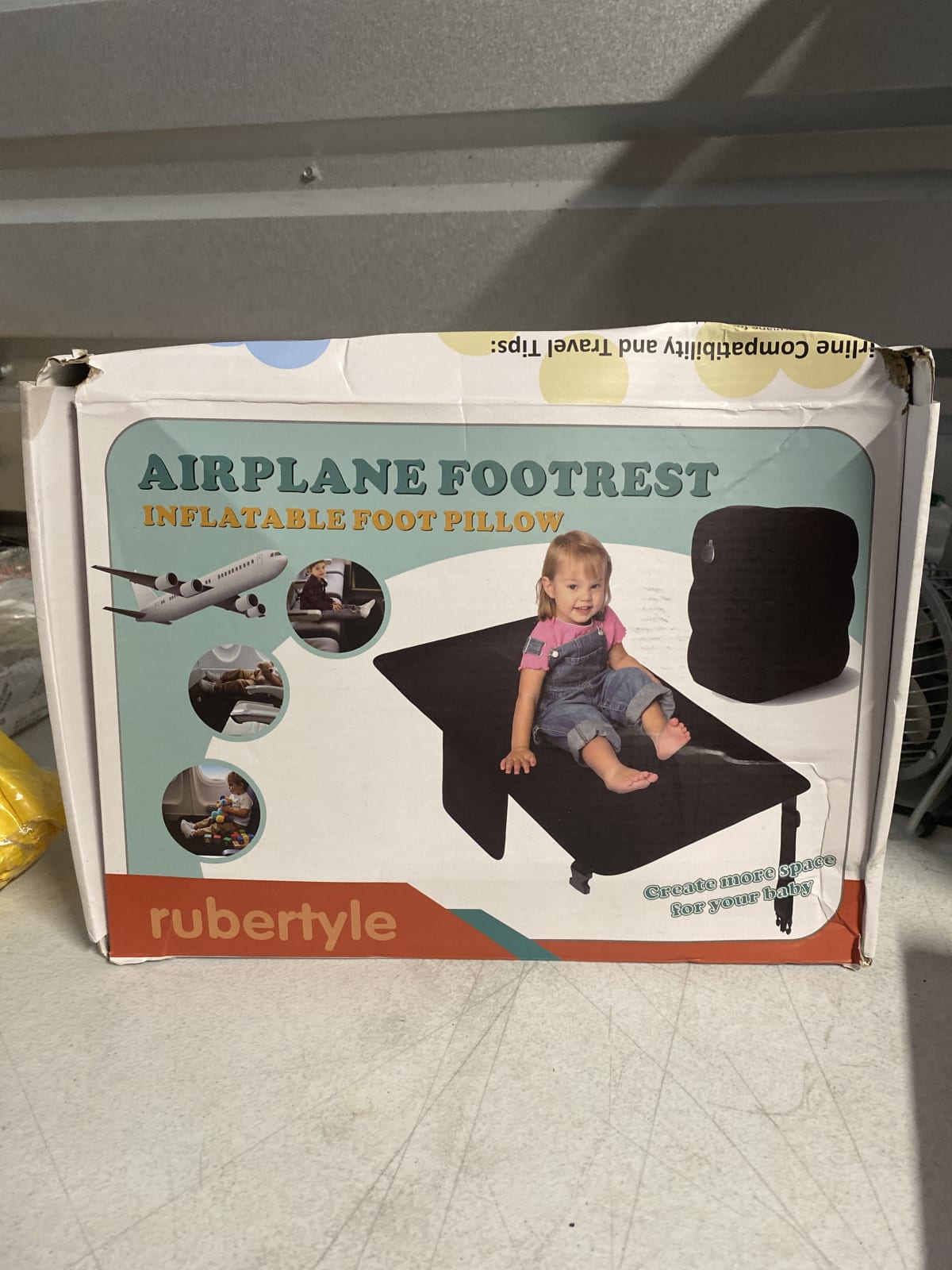 Rubertyle Airplane Footrest Inflatable Foot Pillow