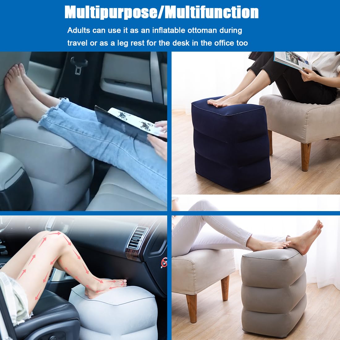 Rubertyle Airplane Footrest Inflatable Foot Pillow