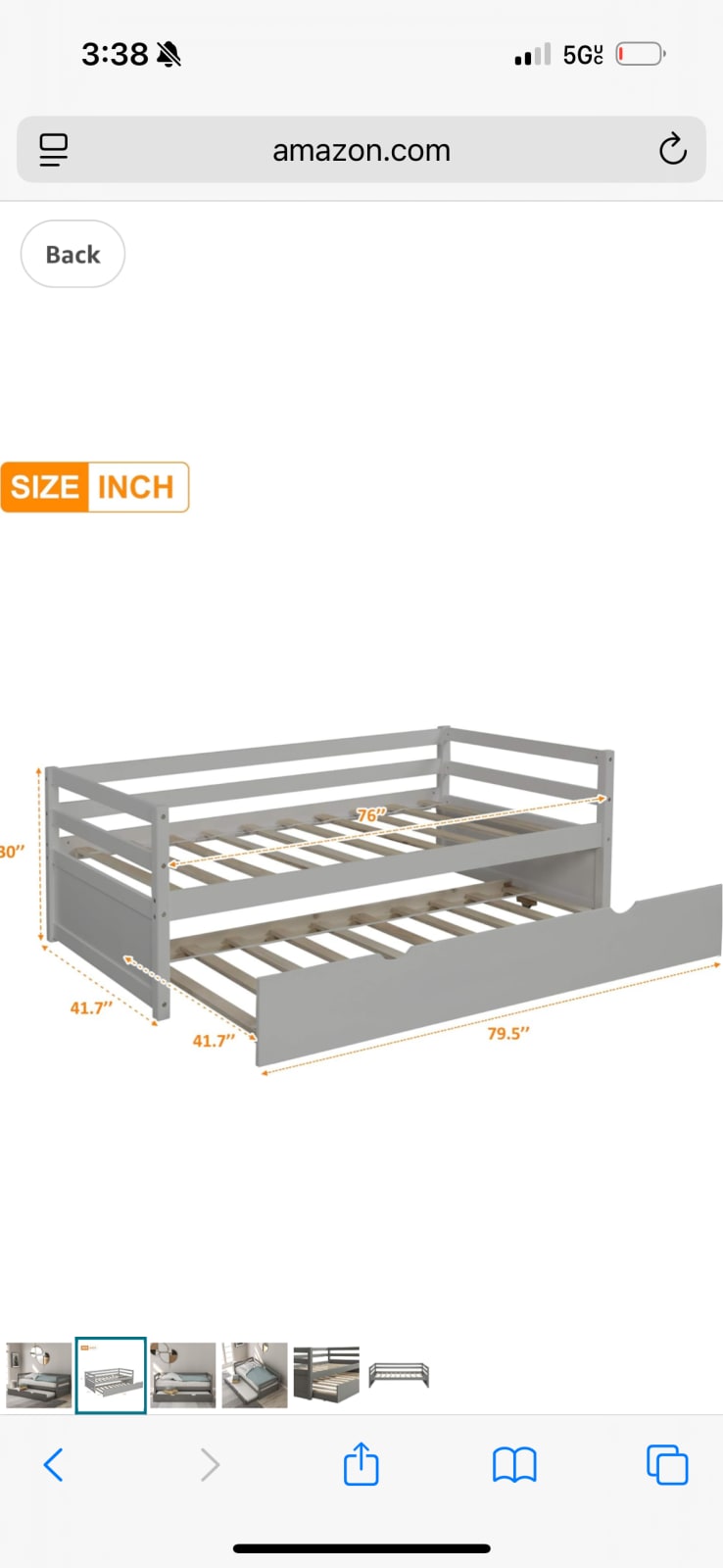 Solid Wood Frame Twin Daybed with Pull Out Trundle, Captains Bed Twin Bed Frame for Kids (Grey)