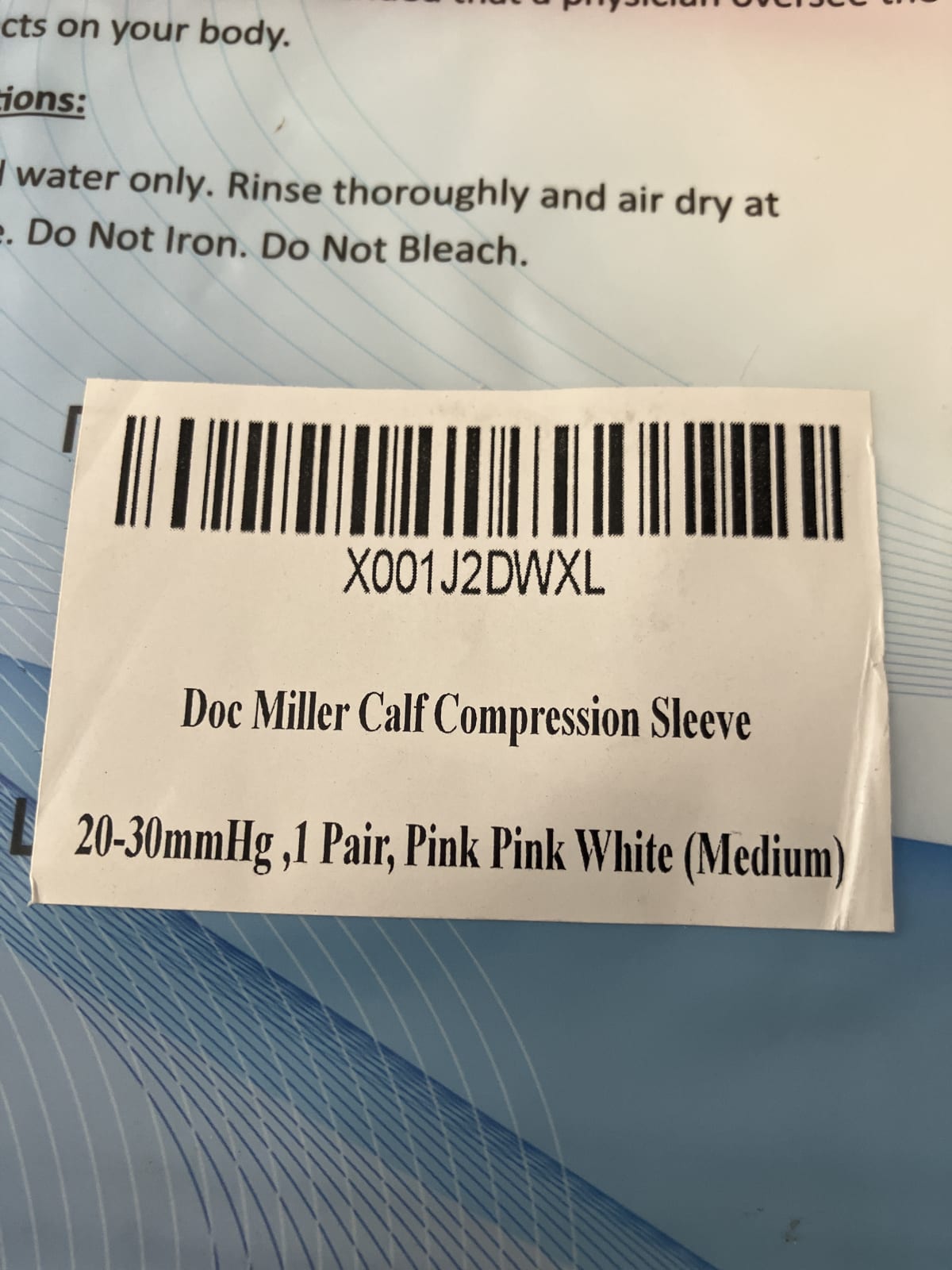Doc Miller Calf Compression Sleeve - Medium Pink & White
