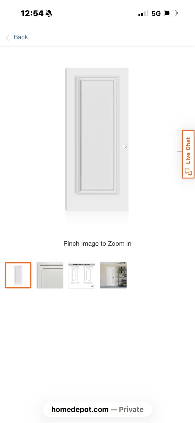 CALHOME Fire-Rated Palazzo 1 Panel 32" x 80" Left-Hand Door Slab