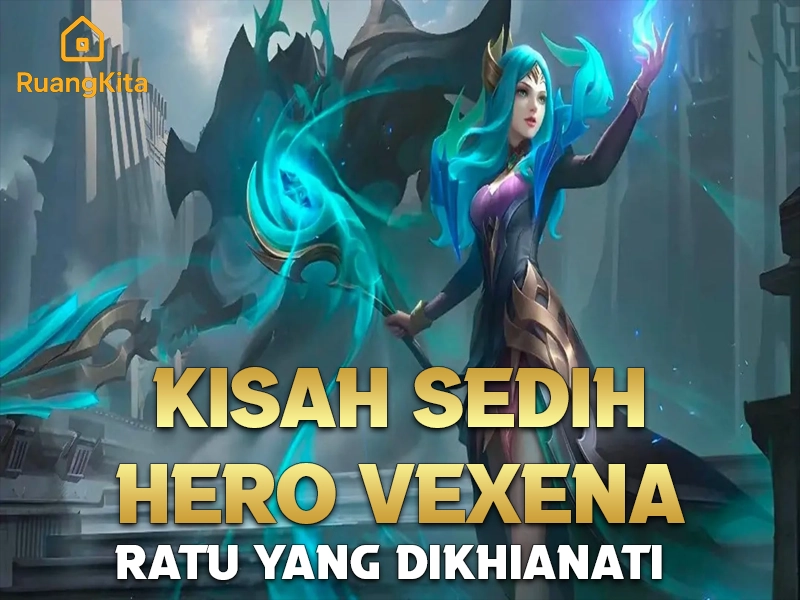 Ilustrasi perubahan Vexana dari Ratu cantik menjadi Undead Queen di Mobile Legends