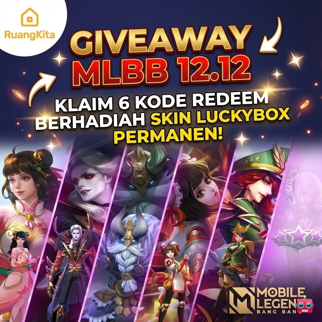 Ilustrasi event giveaway Mobile Legends 12.12 berhadiah skin luckybox