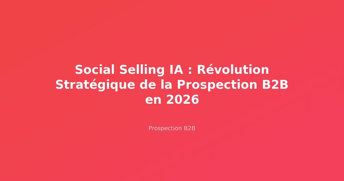 Social Selling IA : Révolution Stratégique de la Prospection B2B en 2026