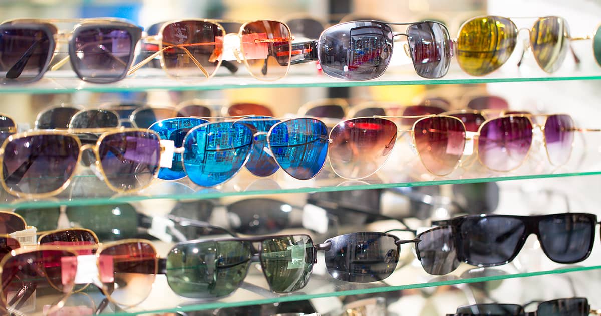 sunglasses in an optical shop