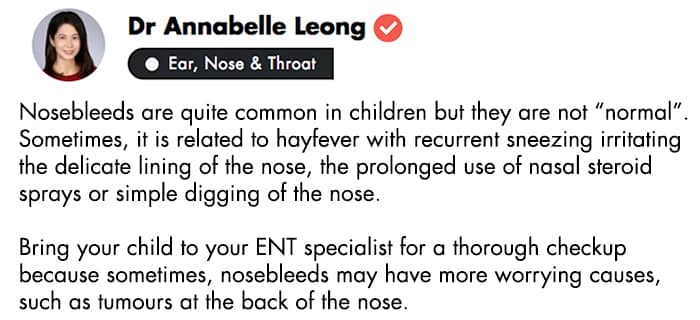 nose bleeding in children singapore