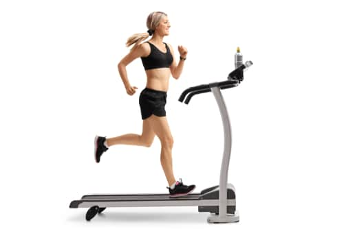 Woman running on treadmill