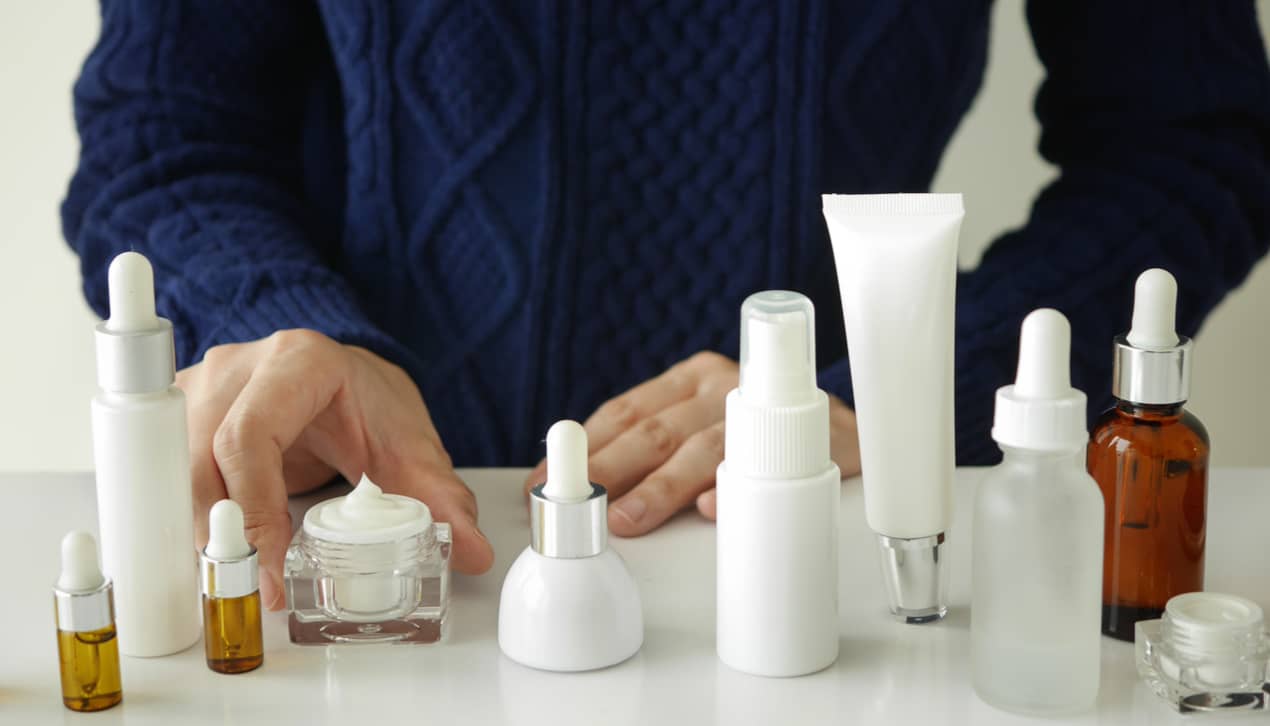 skincare products on a table