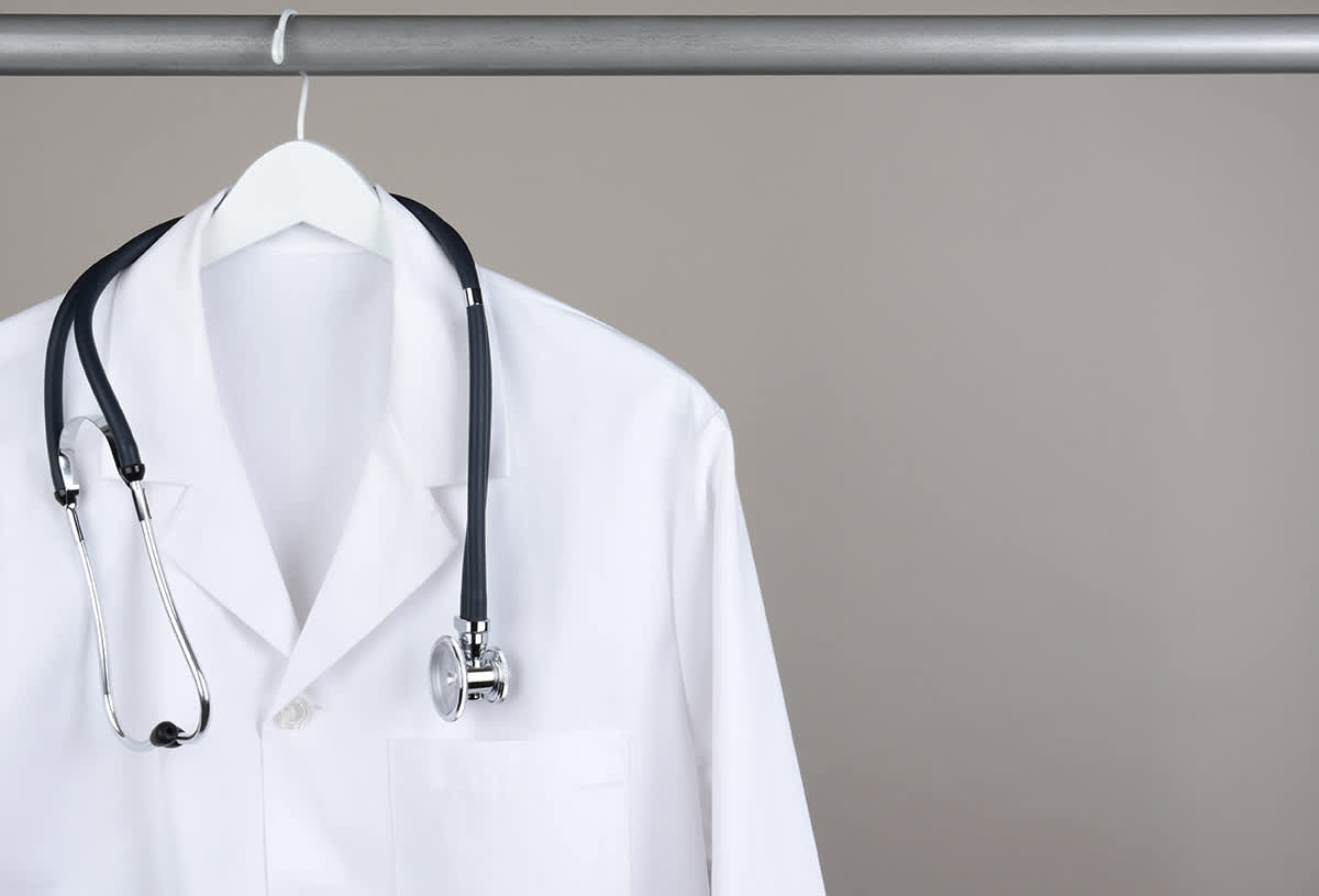 doctor's white coat and stethoscope