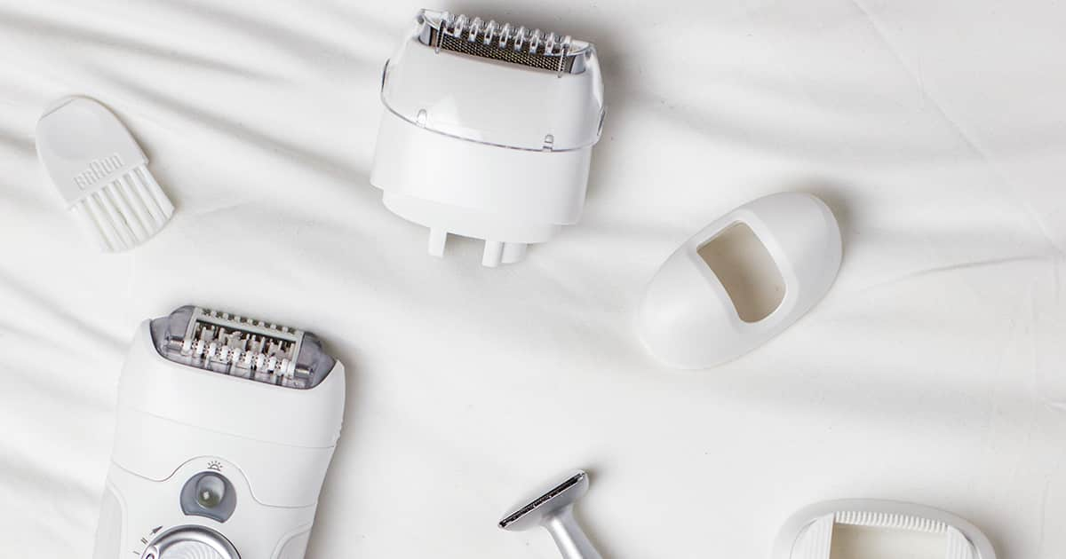 epilator parts on a bed