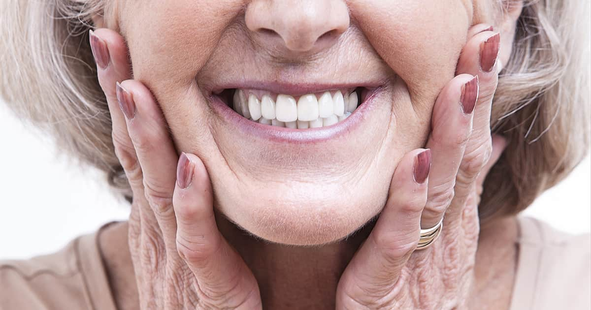 elderly lady smiling at camera