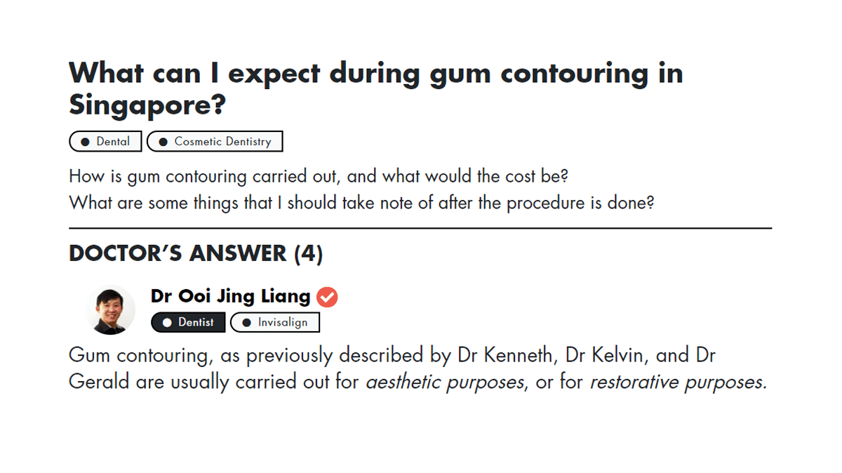 first part of dr ooi's answer to gum contouring question