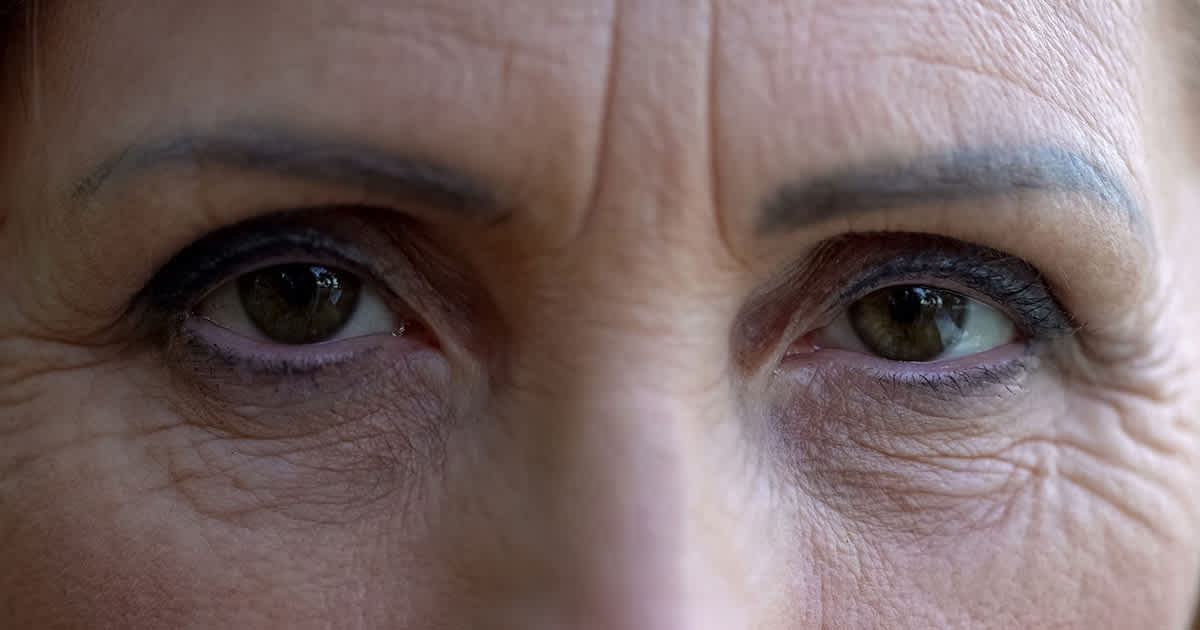 an elderly woman's eyes