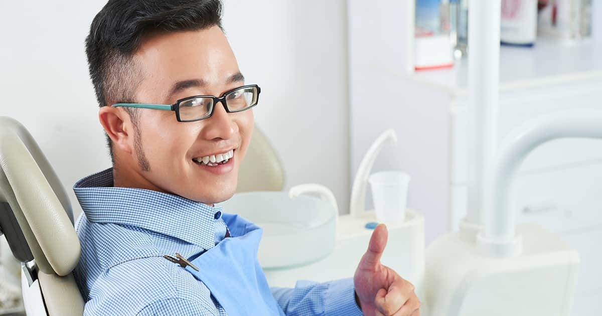 a man in a dental chair