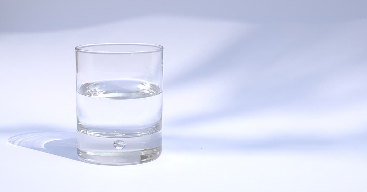 a glass of water