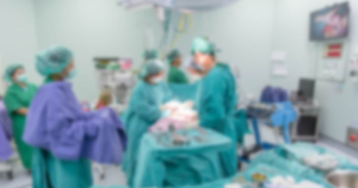 an operating theatre blurred out