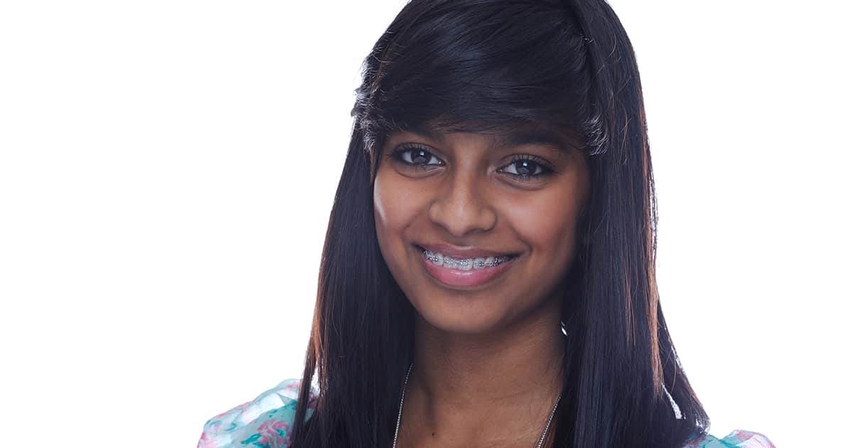 a teenager girl wearing braces