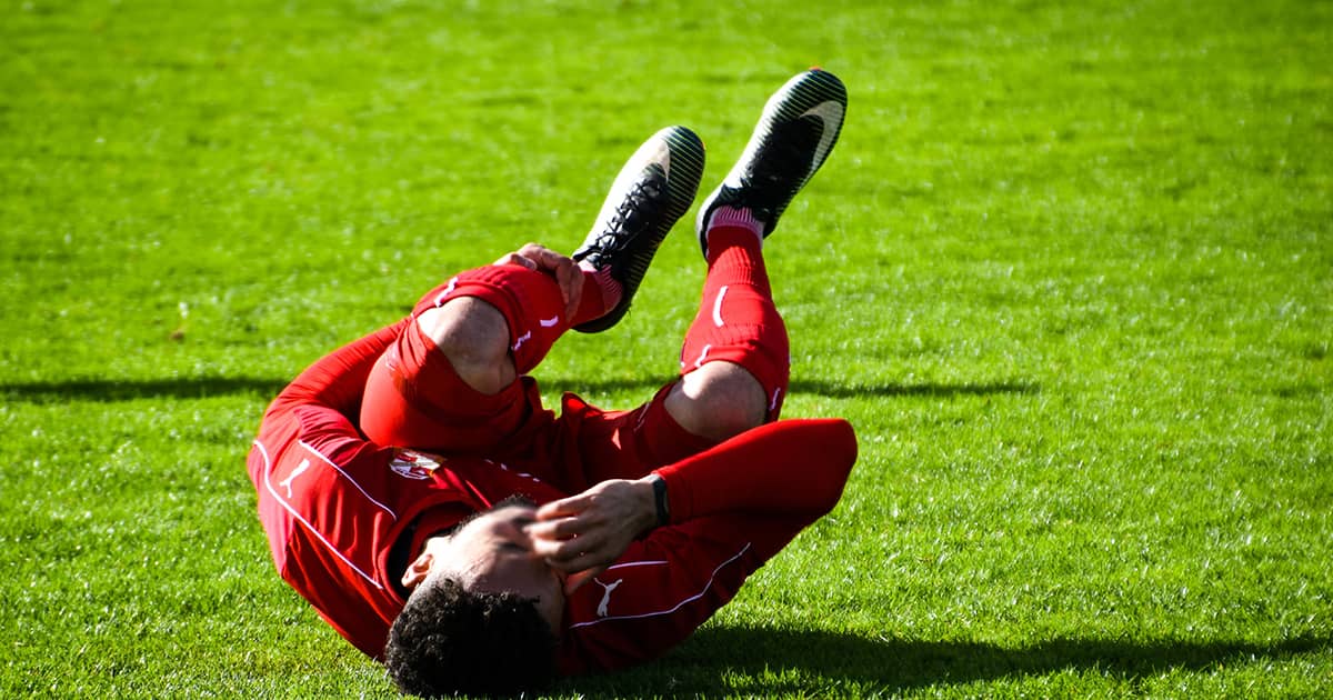 injured footballer on the field