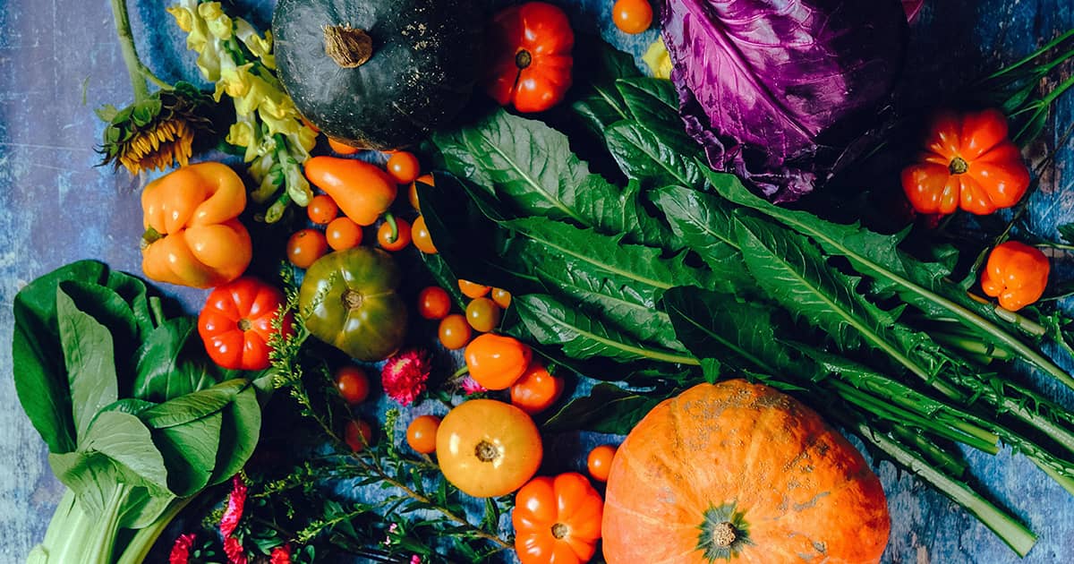 colourful fruits and vegetables