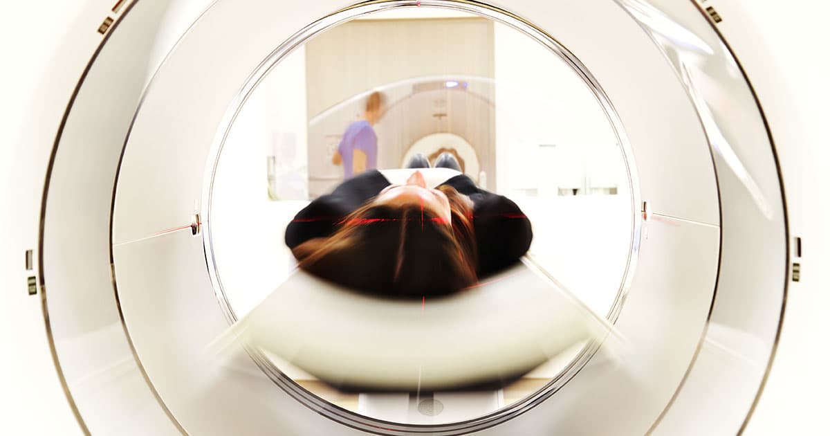 woman having mri scan