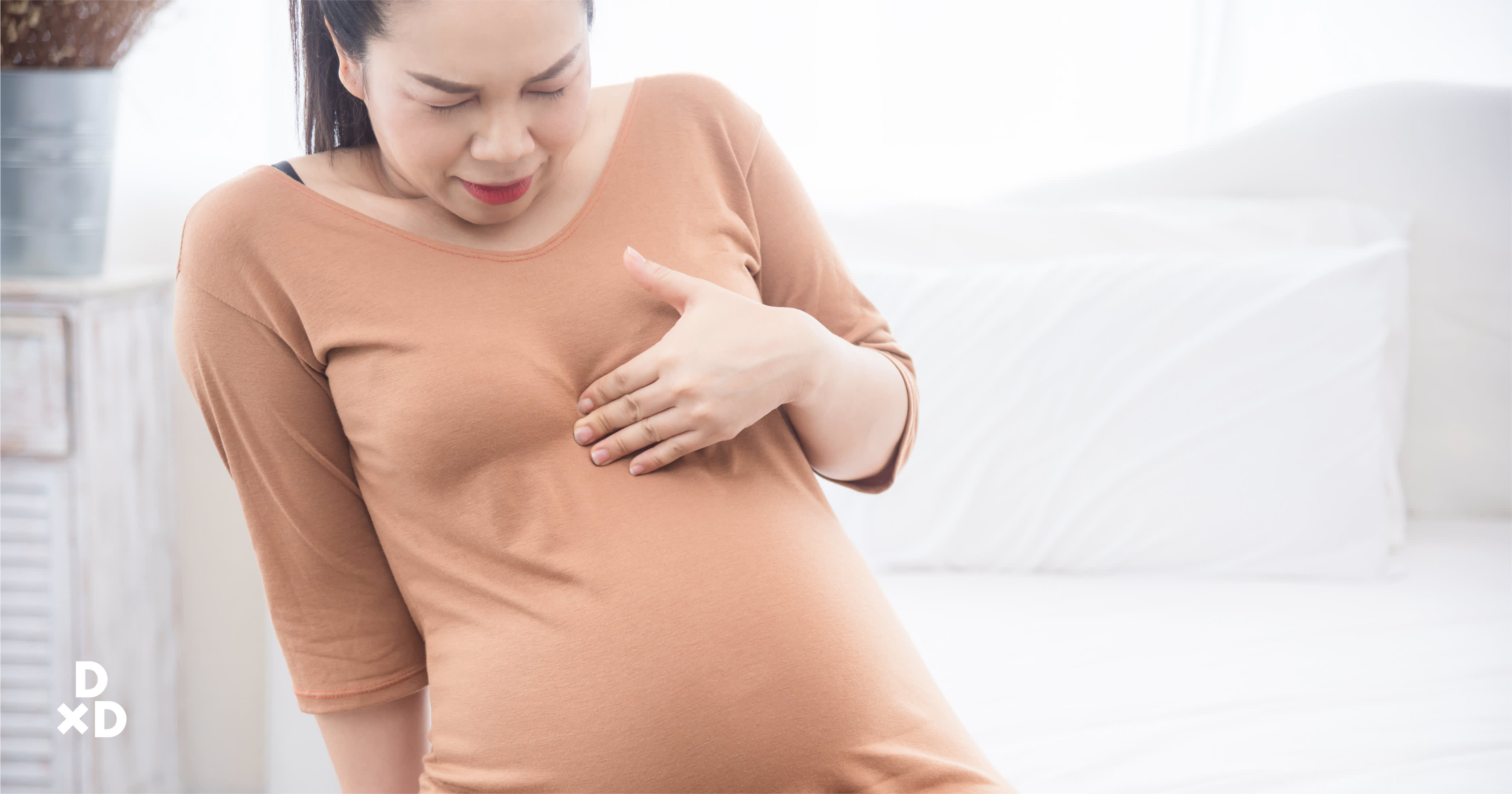 Pregnant lady suffering from heartburn