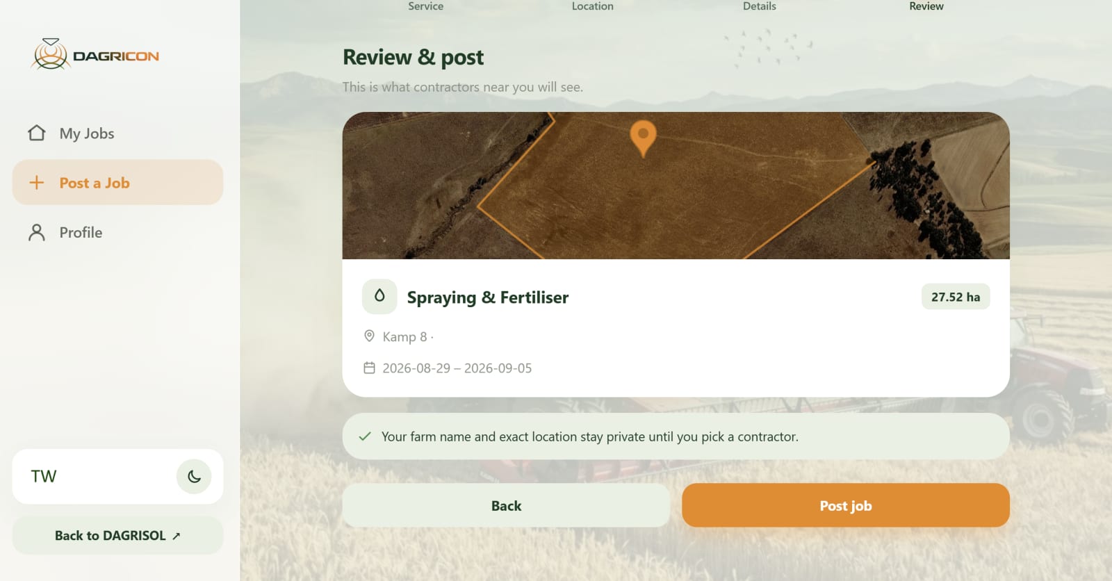 Post a job — review and post