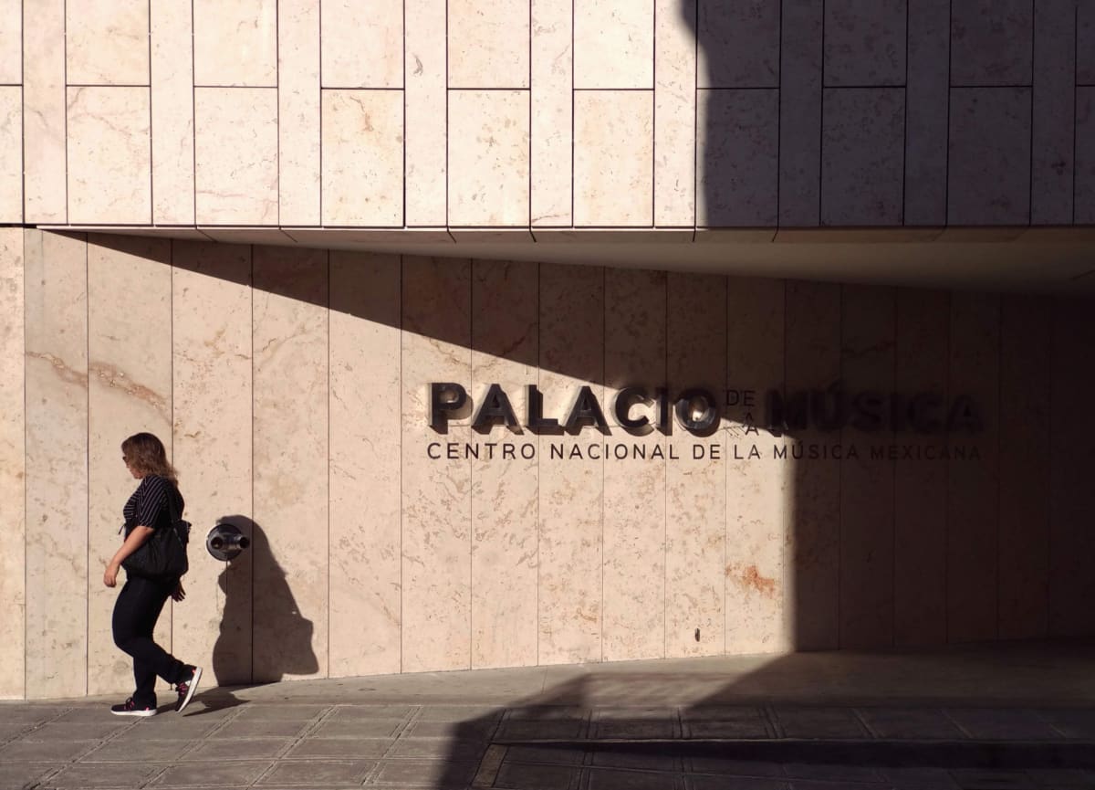 Facade of the Palacio de la Música, a museum of Mexican music in Mérida
