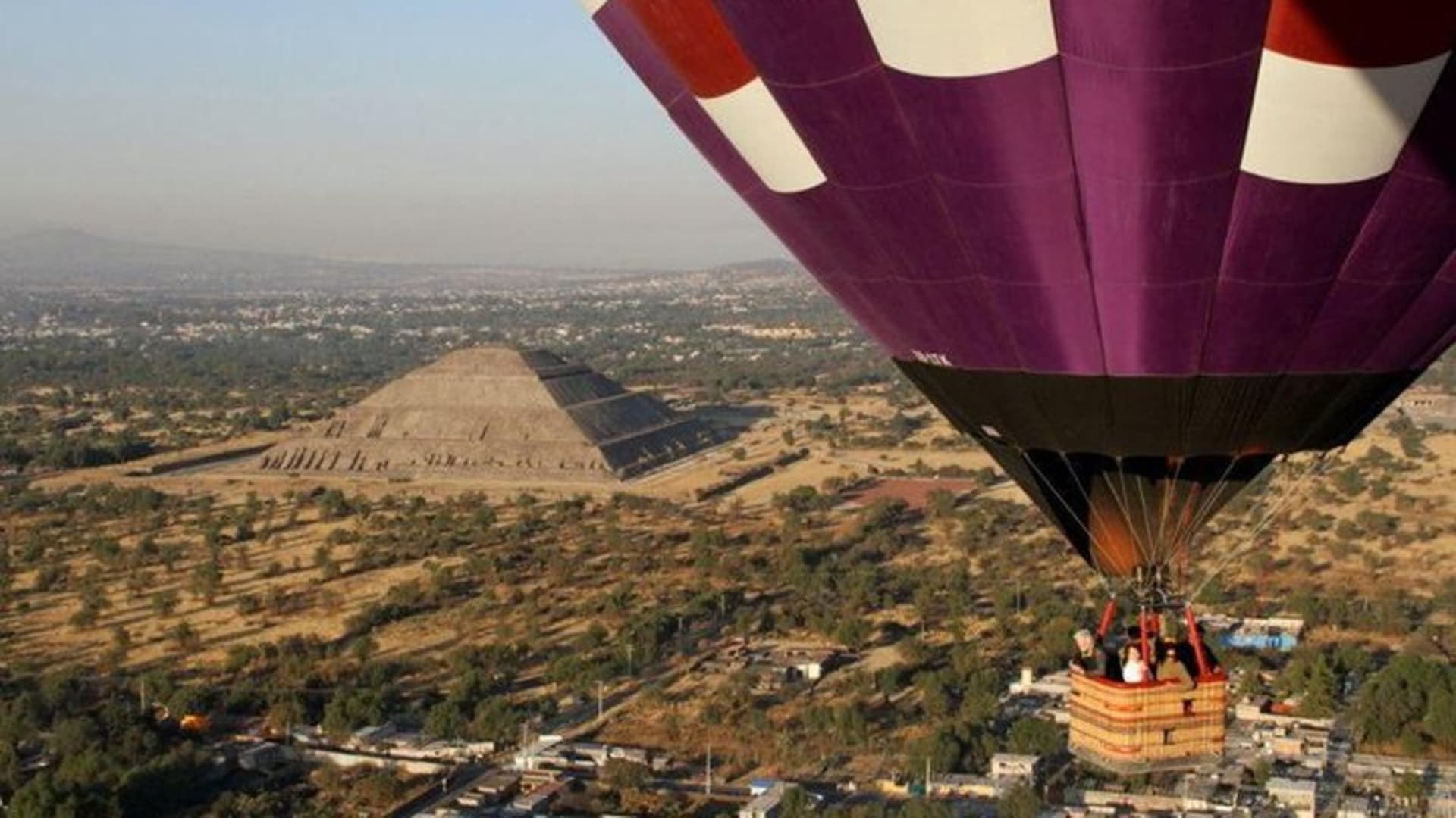 Paseo en globo sobre Teotihuacan con tour opcional en bicicleta o a pie