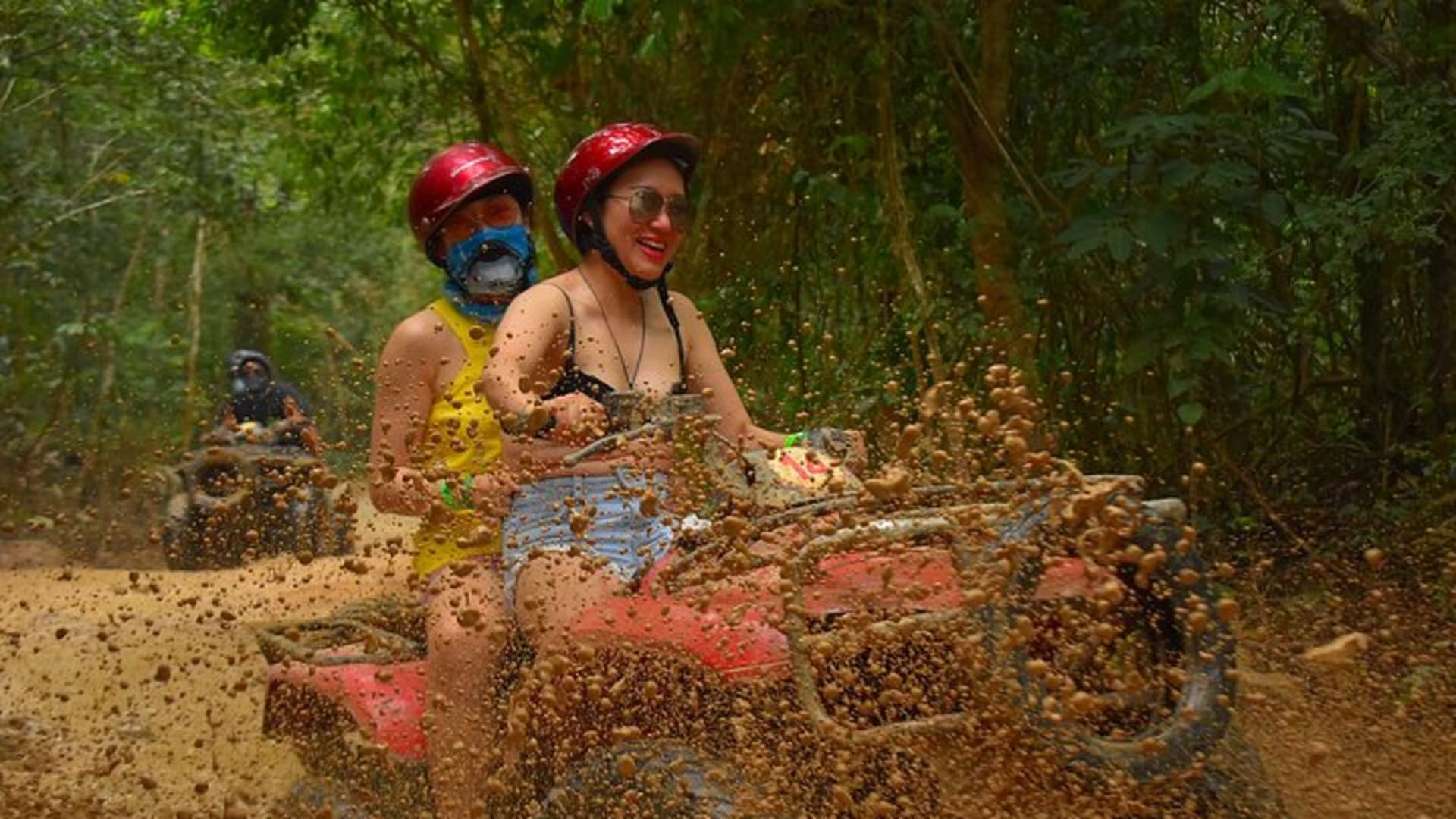 Live this extreme adventure tour. Jungle zip line with ATV and cenote swim.