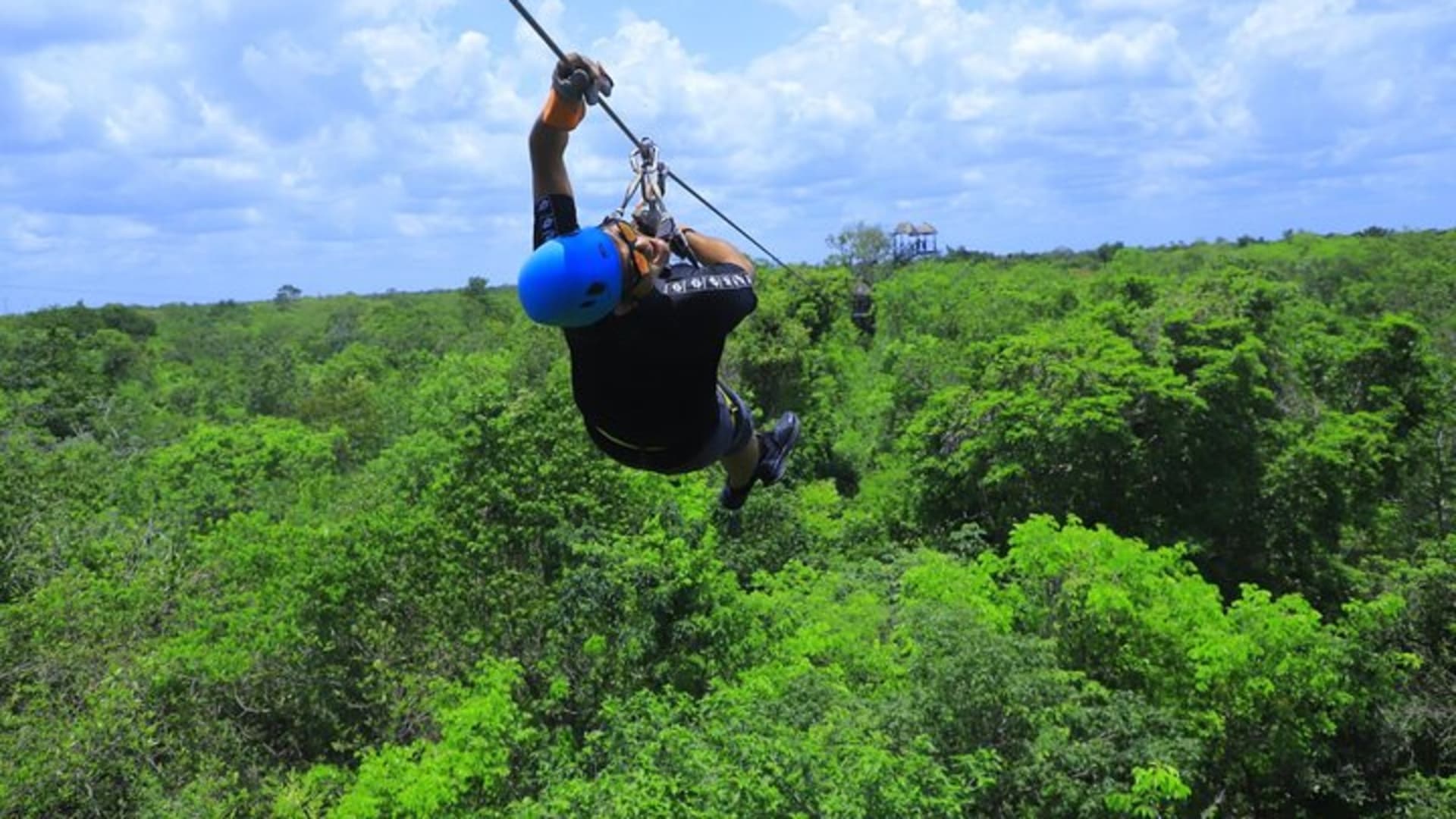 Cenote Jungle Adventure with Zipline circuit, transport & snacks